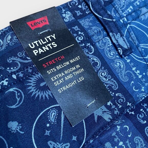 Levi's Bandana Printed Chore/Utilty Stretch Pants Urban Outfitters size 42x30 - Picture 10 of 12